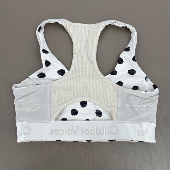 Outdoor Voices Doing Things White Cloud Polka Dot Sports Bra Sporty Athletic XS - Picture 6 of 11